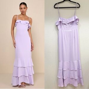 Size‎ XL - Lulus Lively Evenings Lavender Sleeveless Tiered Maxi Dress
